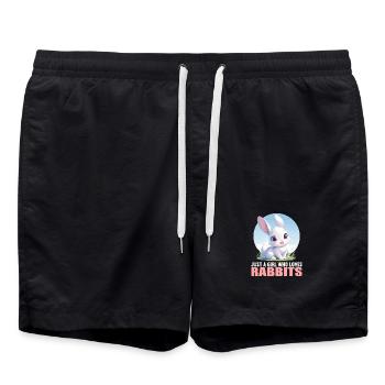 Hasen Hase - Badeshorts - Schwarz - Vorne - AI Model Male 185 light (185cm)
