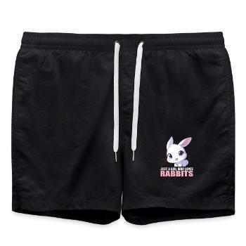 Hasen Hase - Badeshorts - Schwarz - Vorne - AI Model Male 185 light (185cm)