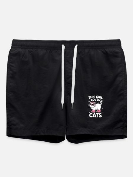 Cats Saying Funny Cat Gift - Swim Trunks - black
