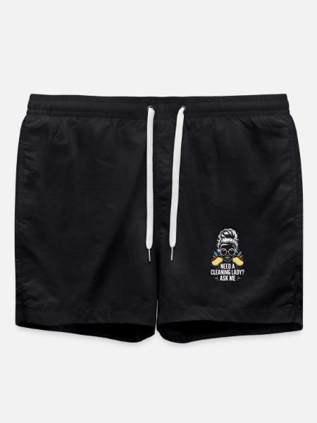 Cleaner Saying Funny Cleaning Lady Gift - Swim Trunks - black