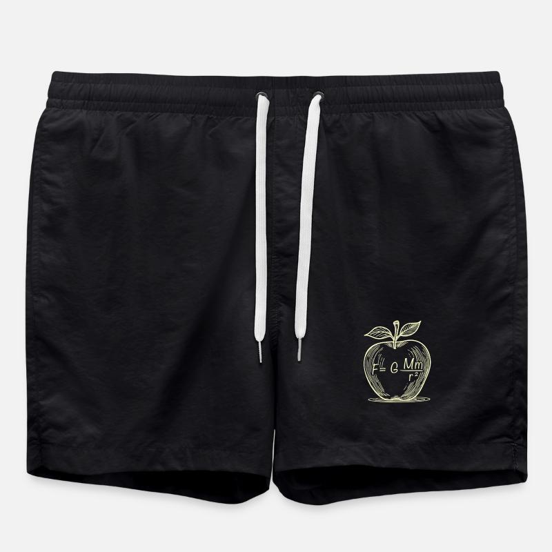 Pomme à gravité : dessin physique - Short de bain - noir
