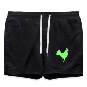 Hahn Rooster Silhouette - Badeshorts - Schwarz - Vorne - AI Model Male 185 light (185cm)