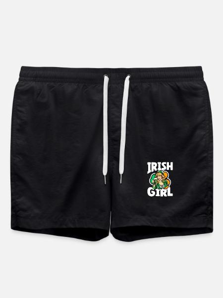 Fille irlandaise avec trèfle vert - Short de bain - noir