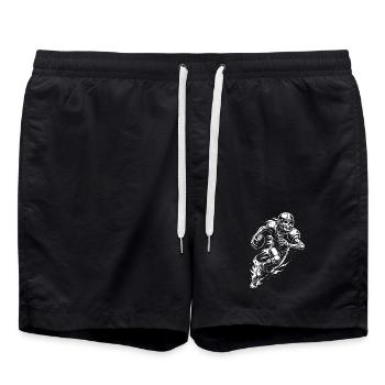 Skeleton American Football player  - Swim Trunks - black - Front - AI Model Male 185 light (185cm)