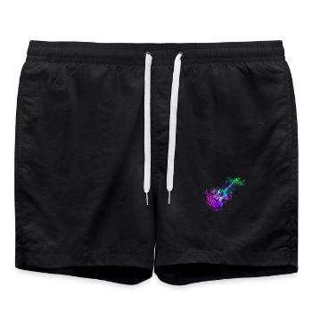 Aquarelle ukulélé hawaïen - Short de bain - noir - Devant - AI Model Male 185 light (185cm)