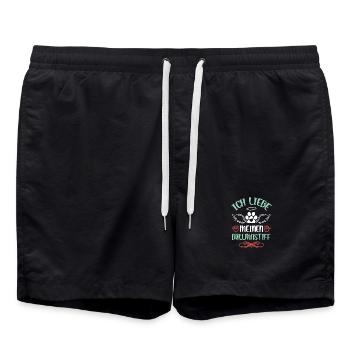 Ich liebe meinen Bullmastiff - Badeshorts - Schwarz - Vorne - AI Model Male 185 light (185cm)