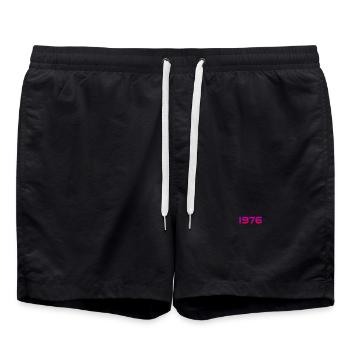 1976 Retro Neon Glitch - Swim Trunks - black - Front - AI Model Male 185 light (185cm)