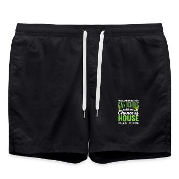 Wochenendvorhersage Pflanzenliebhaber Gärtner - Badeshorts - Schwarz - Vorne - AI Model Male 185 light (185cm)