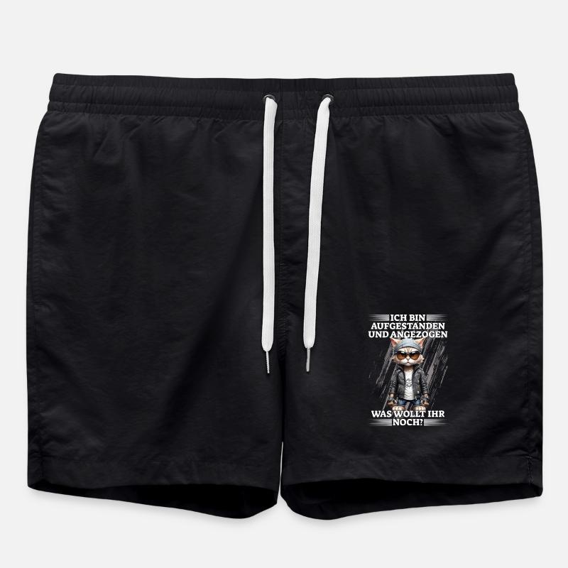 Ich bin aufgestanden und angezogen - Badeshorts - Schwarz