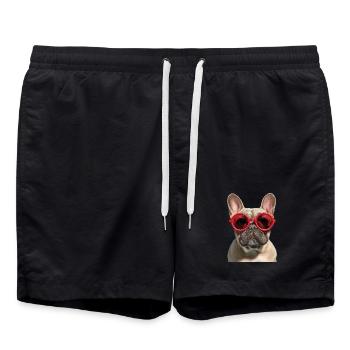 Französische Bulldogge Bouledogue français - Short de bain - noir - Devant - AI Model Male 185 light (185cm)