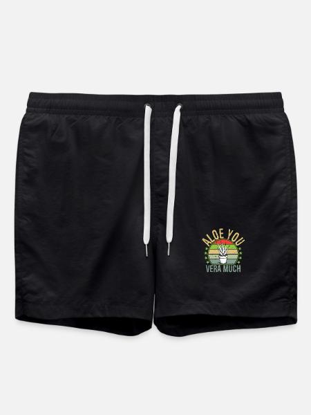 Aloe you vera much Funny Aloe Vera Plant garden - Swim Trunks - black
