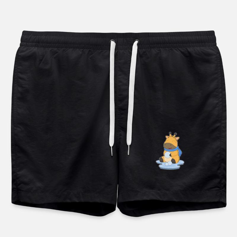 Giraffe Snowball - Swim Trunks - black