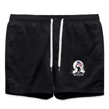 Bigfoot américain Moon Drôle Bigfoot pour hommes z - Short de bain - noir - Devant - AI Model Male 185 light (185cm)