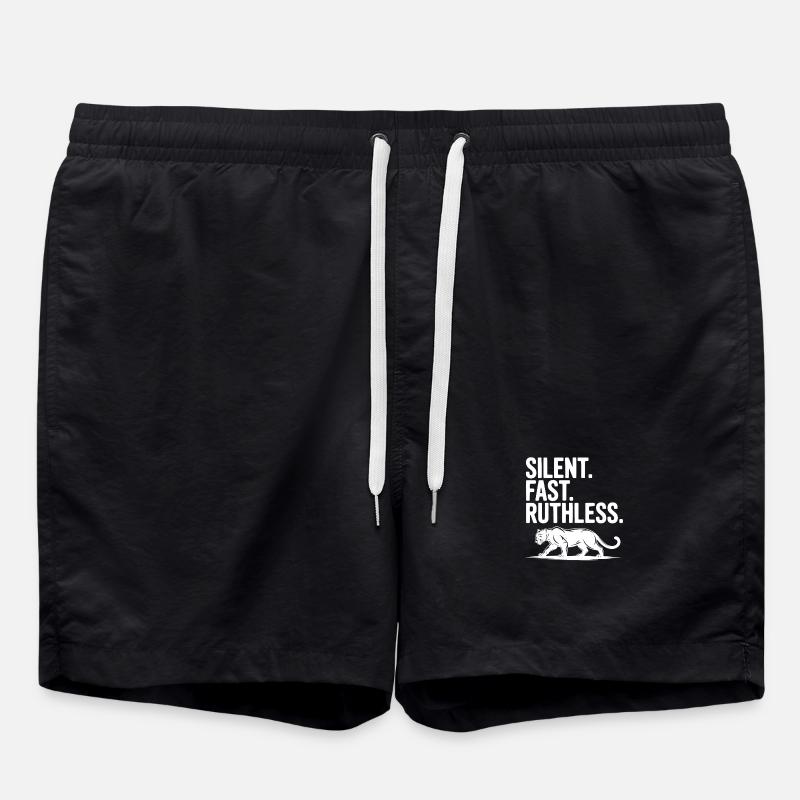 Silent. Fast. Ruthless. - Swim Trunks - black