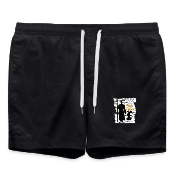 Marche pour la paix - Short de bain - noir - Devant - AI Model Male 185 light (185cm)
