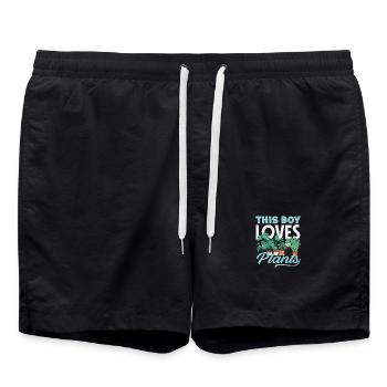 Ce garçon adore les plantes Amoureux des plantes - Short de bain - noir - Devant - AI Model Male 185 light (185cm)