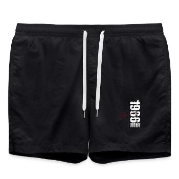 60e anniversaire février 1966 Vintage original - Short de bain - noir - Devant - AI Model Male 185 light (185cm)