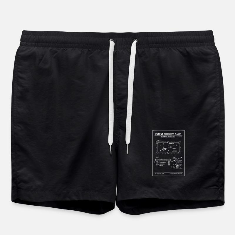 Patent Billiards Blueprint - Swim Trunks - black