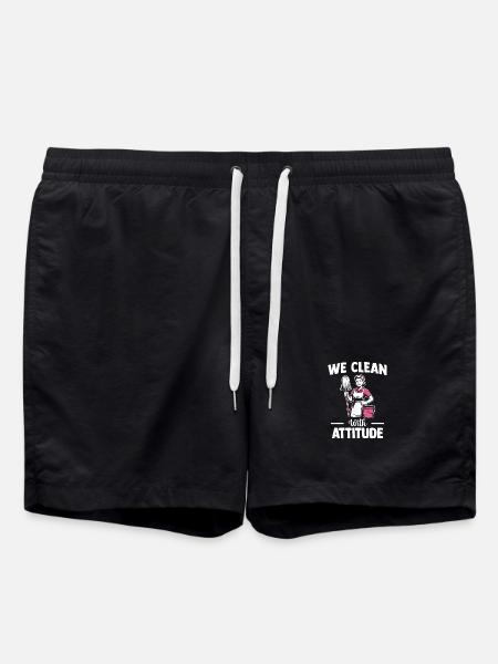 Cleaner Housekeeping Team Motif - Swim Trunks - black