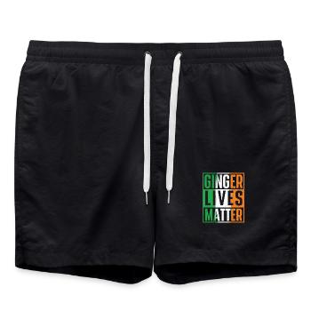 Ginger Lives Matter St Patrick’s St. Paddys - Badeshorts - Schwarz - Vorne - AI Model Male 185 light (185cm)