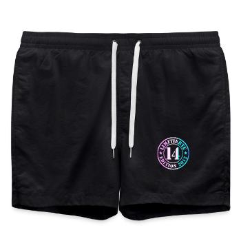 14e anniversaire Garçons Filles Édition Limitée 14 - Short de bain - noir - Devant - AI Model Male 185 light (185cm)