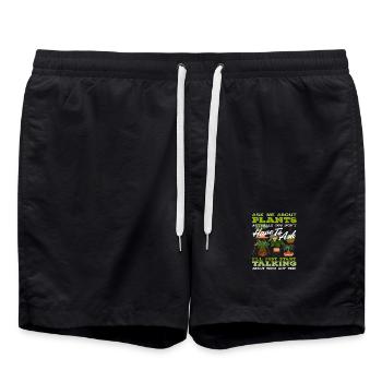 Demandez-moi ce que vous avez sur les plantes et les amoureux des plantes - Short de bain - noir - Devant - AI Model Male 185 light (185cm)