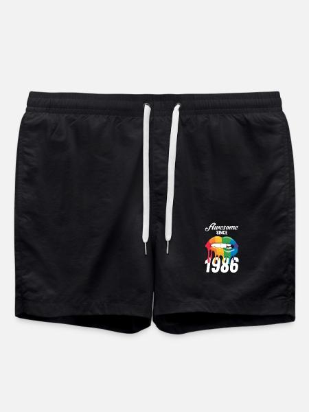 Rainbow Lips 1986 - Swim Trunks - black