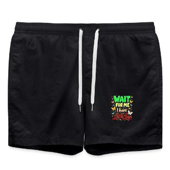 Attends-moi, j’ai de petites jambes en disant - Short de bain - noir - Devant - AI Model Male 185 light (185cm)