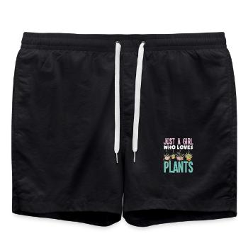 Juste une fille qui adore les plantes, jardiner les succulentes - Short de bain - noir - Devant - AI Model Male 185 light (185cm)