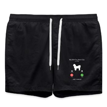 Funny Shih Tzu Is Calling And I Must Go Design - Swim Trunks - black - Front - AI Model Male 185 light (185cm)