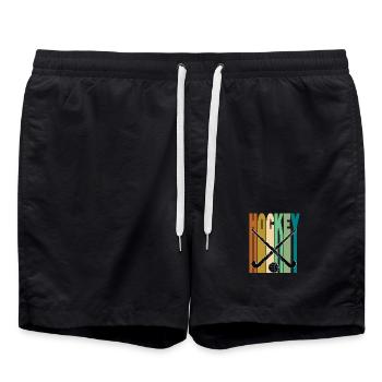 Hockey sur gazon rétro vintage - Short de bain - noir - Devant - AI Model Male 185 light (185cm)