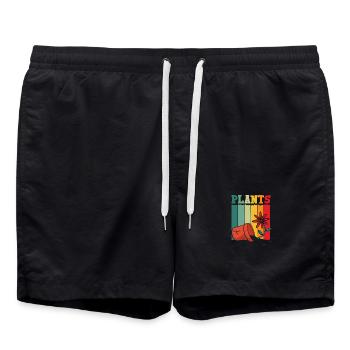 Pflanzen Pflanzenliebhaber Retro Gartenarbeit - Badeshorts - Schwarz - Vorne - AI Model Male 185 light (185cm)
