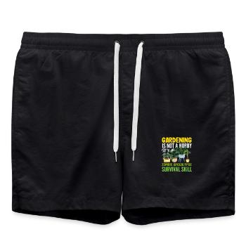 Pflanzenliebhaber Lustig Gartenarbeit Hobby - Badeshorts - Schwarz - Vorne - AI Model Male 185 light (185cm)