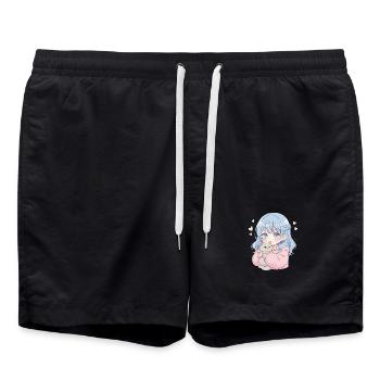Anime Girl Cat Japan Kawaii Cat Lover - Short de bain - noir - Devant - AI Model Male 185 light (185cm)