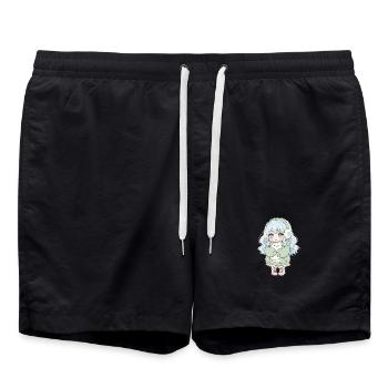 Anime Girl Cat Japan Kawaii Cat Lover - Short de bain - noir - Devant - AI Model Male 185 light (185cm)