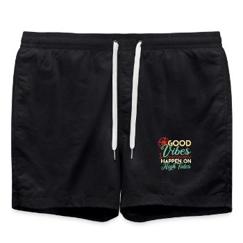 Gute Vibes an hohen Gezeiten - Badeshorts - Schwarz - Vorne - AI Model Male 185 light (185cm)