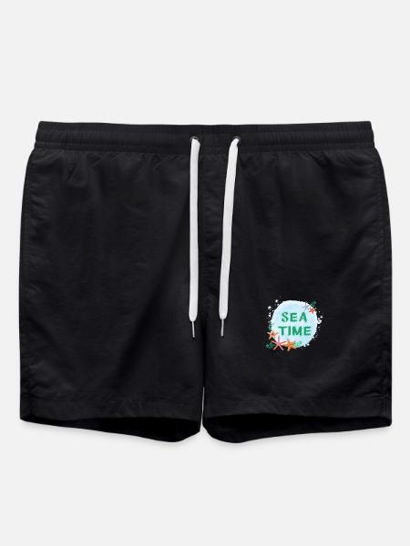 Sea Time Wasserfarben-Design - Badeshorts - Schwarz