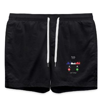 Paris appelle le design de voyage skyline français - Short de bain - noir - Devant - AI Model Male 185 light (185cm)