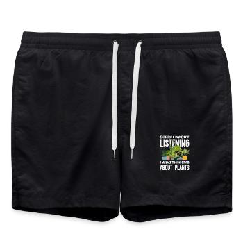Nachdenken Über Pflanzen Pflanzenliebhaber Gärtner - Badeshorts - Schwarz - Vorne - AI Model Male 185 light (185cm)