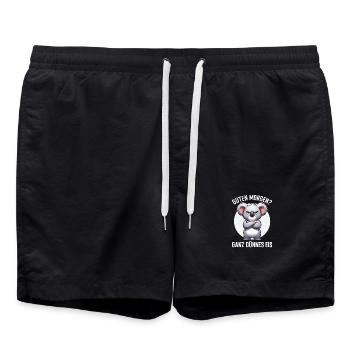 Guten Morgen Ganz Dünnes Eis Koala Schlafmützen - Badeshorts - Schwarz - Vorne - AI Model Male 185 light (185cm)