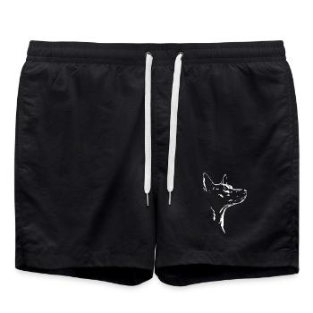 American Hairless Terrier Silhouette Dog Wilsigns - Swim Trunks - black - Front - AI Model Male 185 light (185cm)