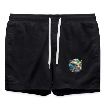 Lachse Lachs - Badeshorts - Schwarz - Vorne - AI Model Male 185 light (185cm)