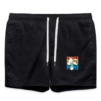 Succulentes Rétro Plant Lovers - Short de bain - noir - Devant - AI Model Male 185 light (185cm)