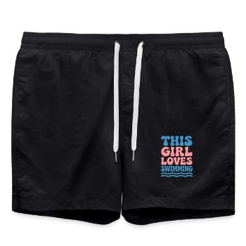 Swimming Sayings Funny Swimming Gift - Swim Trunks - black - Front - AI Model Male 185 light (185cm)