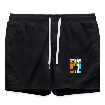 Gym Deadlift Fitness Workout Hantel Bodybuilder - Badeshorts - Schwarz - Vorne - AI Model Male 185 light (185cm)