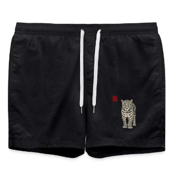 Léopard asiatique - Short de bain - noir - Devant - AI Model Male 185 light (185cm)