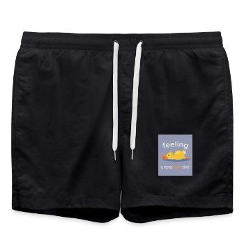 Feeling Unproducktive – Duck Mood - Badeshorts - Schwarz - Vorne - AI Model Male 185 light (185cm)