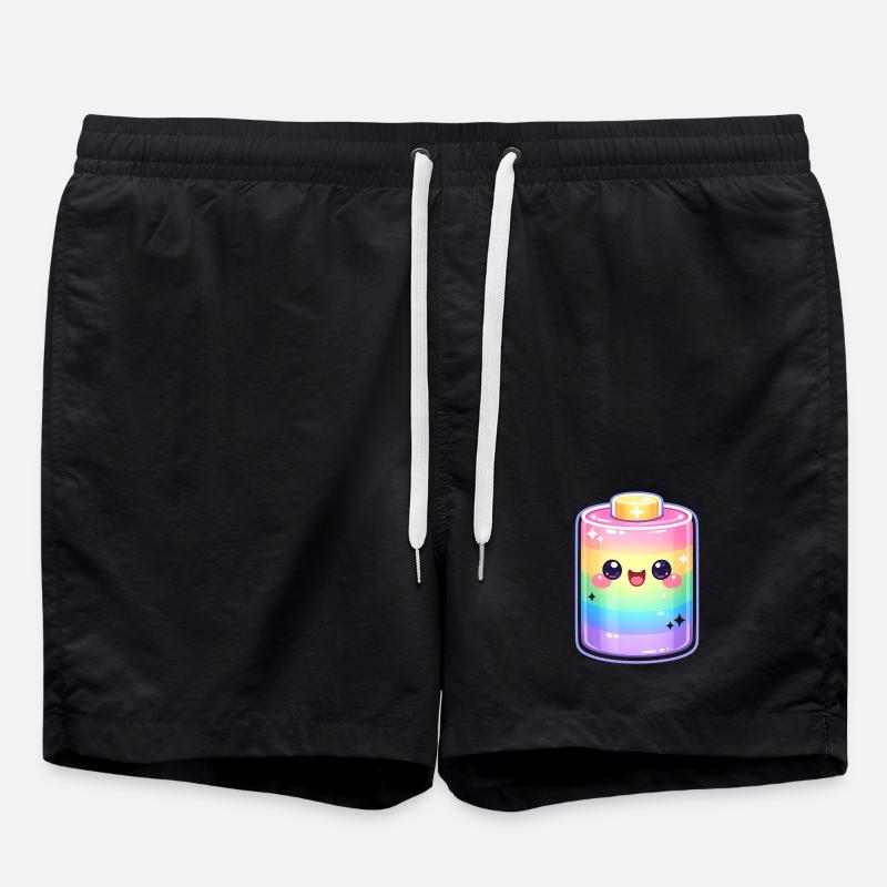 Kawaii Regenbogen Flaschenzauber - Badeshorts - Schwarz