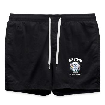 Pyjama Drôle Chien Bichon - Short de bain - noir - Devant - AI Model Male 185 light (185cm)