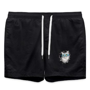 Chat mignon – Arts techniques mixtes Blue Glasses - Short de bain - noir - Devant - AI Model Male 185 light (185cm)